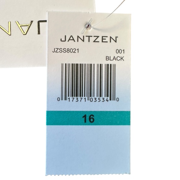 NWT Jantzen Black Tummy Control Ruched One Piece Gold Stud Strap Sz 16 Draped - Picture 5 of 14